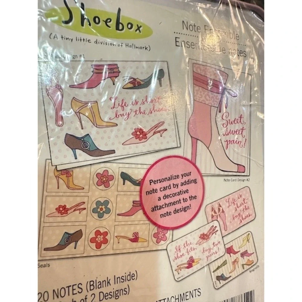 Hallmark Shoebox Note Ensemble Stationery Set 20 Cards Envelopes Seals Tin Cntnr